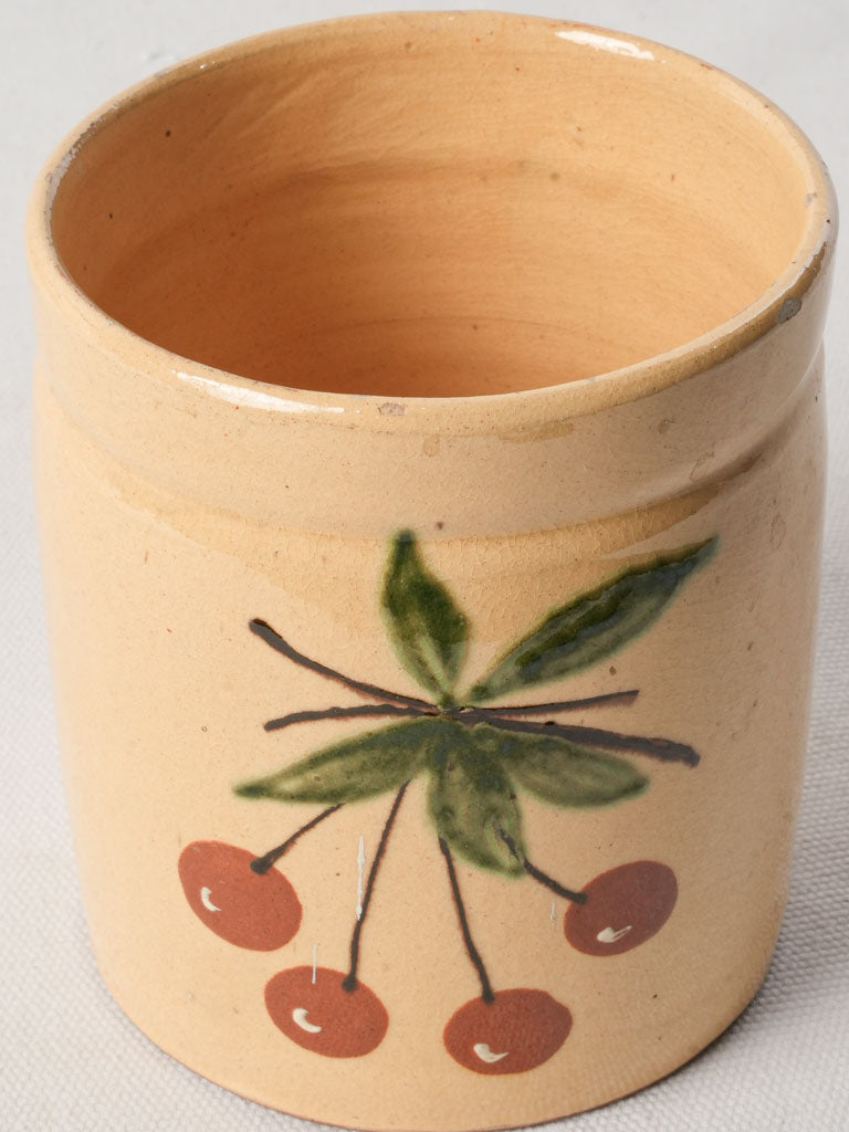 Charming Vintage Savoy Jam Pot w/ Cherry Motif - 5"