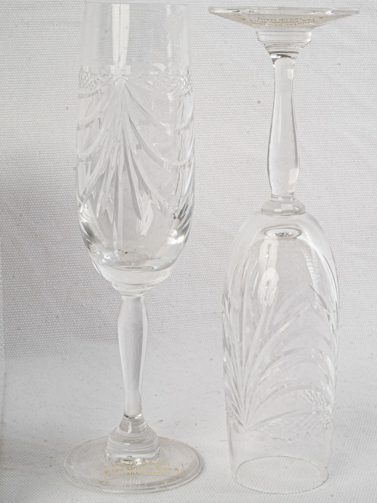 Artisanal crystal champagne glass set