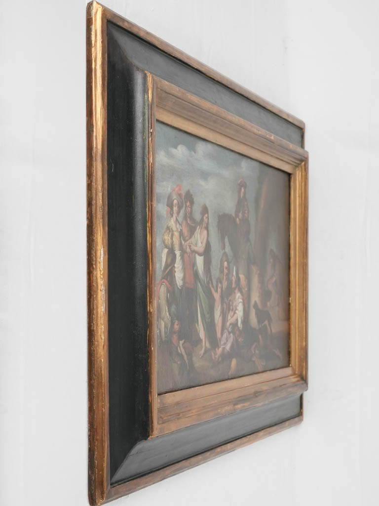 17th century painting - gypsies by the fire - Cornelis de Wael (1592-1667) - 22" x 30"