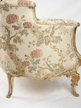Ornate silver giltwood antique settee sofa