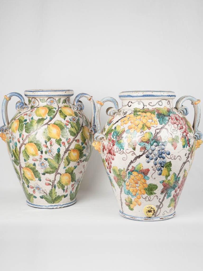 Vintage Sienna hand-painted ceramic pots