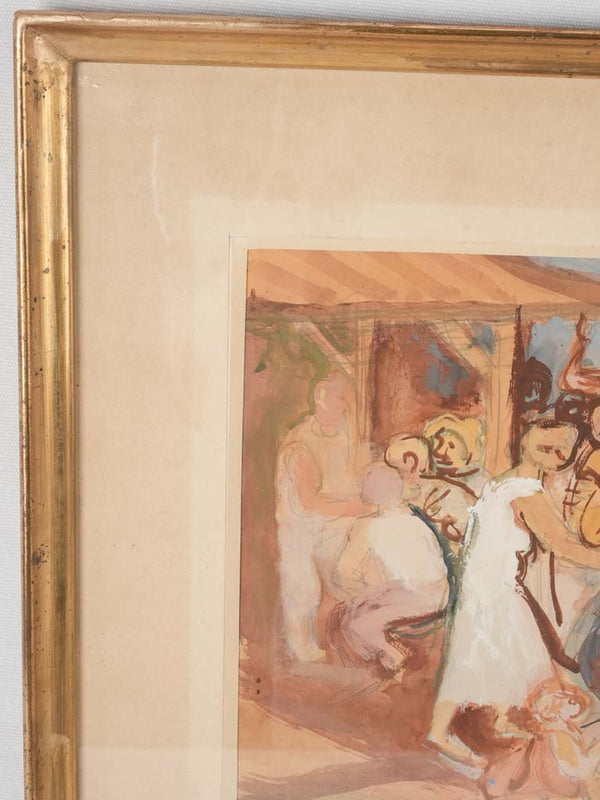 Antique French framed wedding art