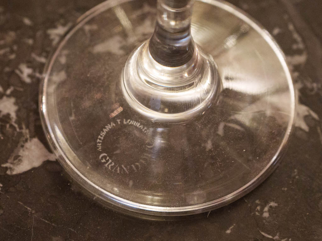 Sparkling French crystal champagne glasses