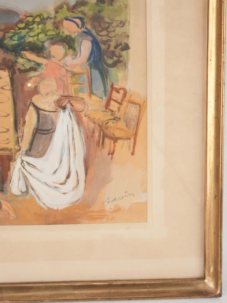 Early 20th century gouache -  Maurice Savin (1894-1973) - 20½" x 27¼"