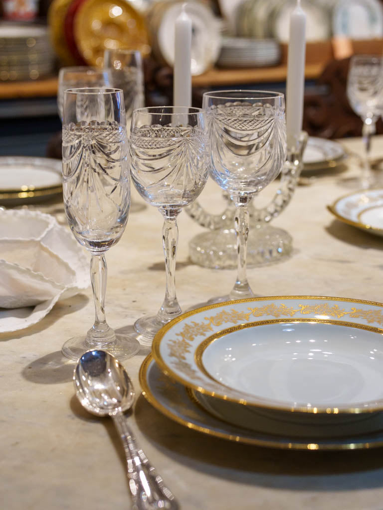 Elegant cut-crystal drinkware set  