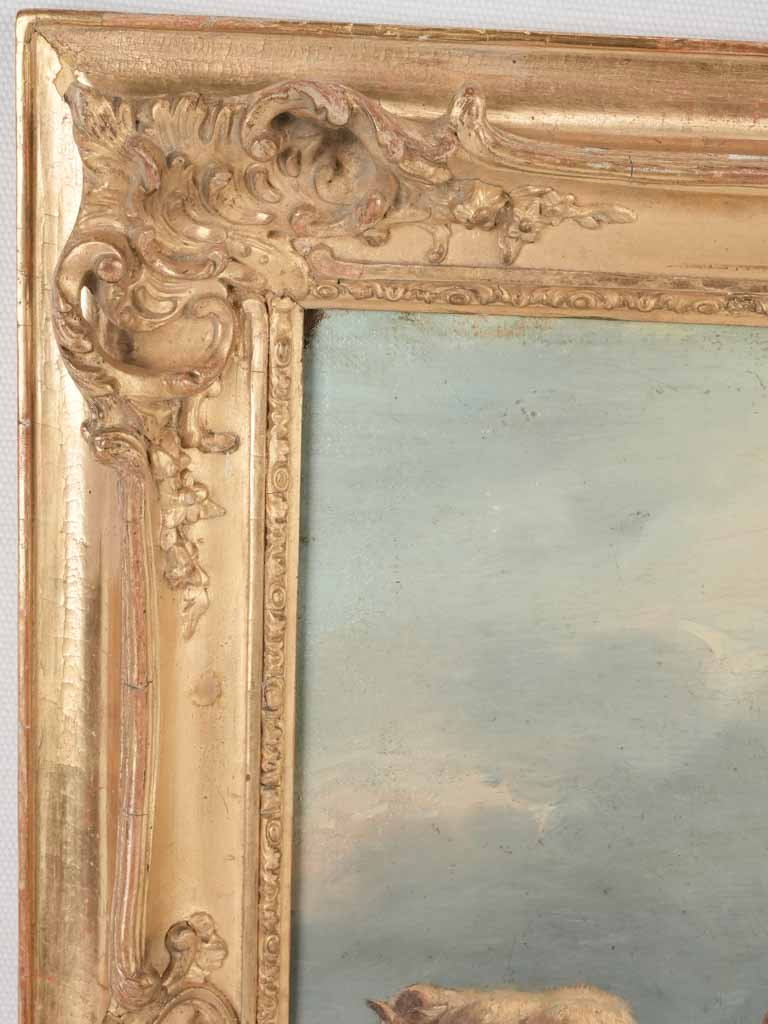 19th century bucolic landscape painting by Paul-Jean-Pierre Gelibert (1802-1882) - 19" x 21¼"