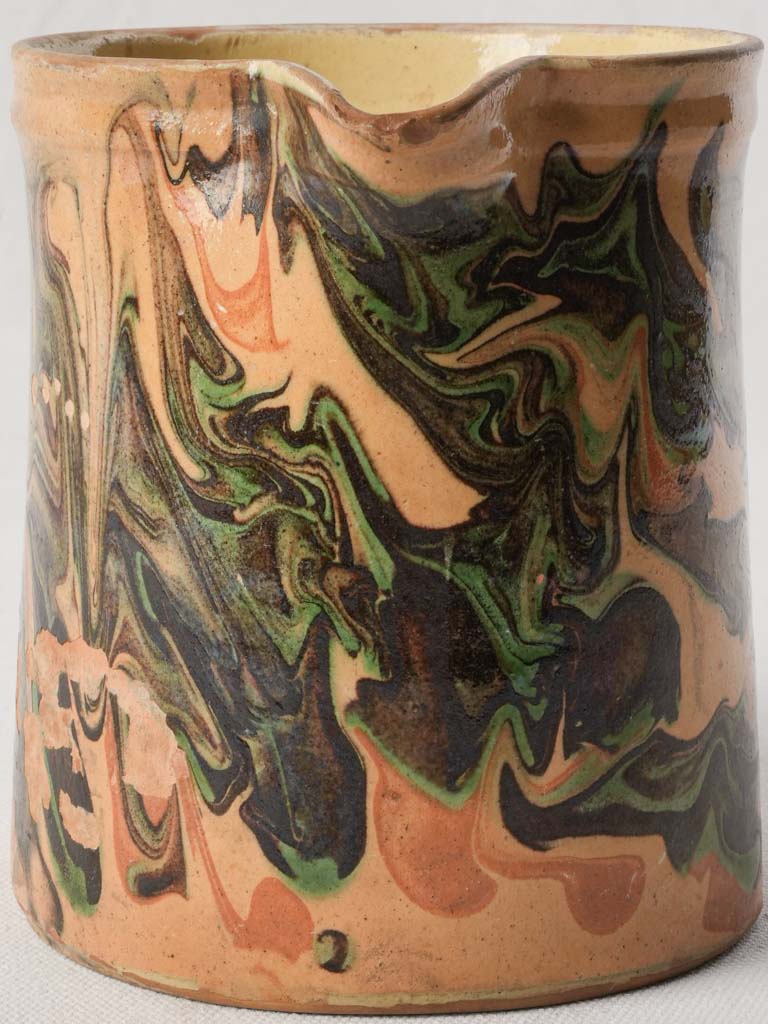 Late 19th Century Savoyard Marbled Jaspe Pitcher w/ Gemstone Tones - 6"