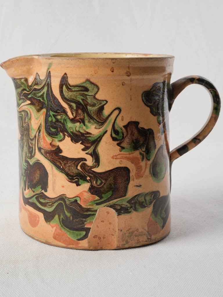 Late 19th Century Savoyard Marbled Jaspe Pitcher w/ Gemstone Tones - 6"