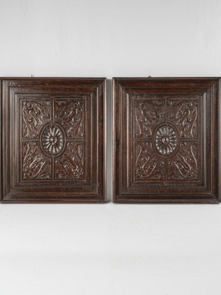 Antique French walnut boiserie panels
