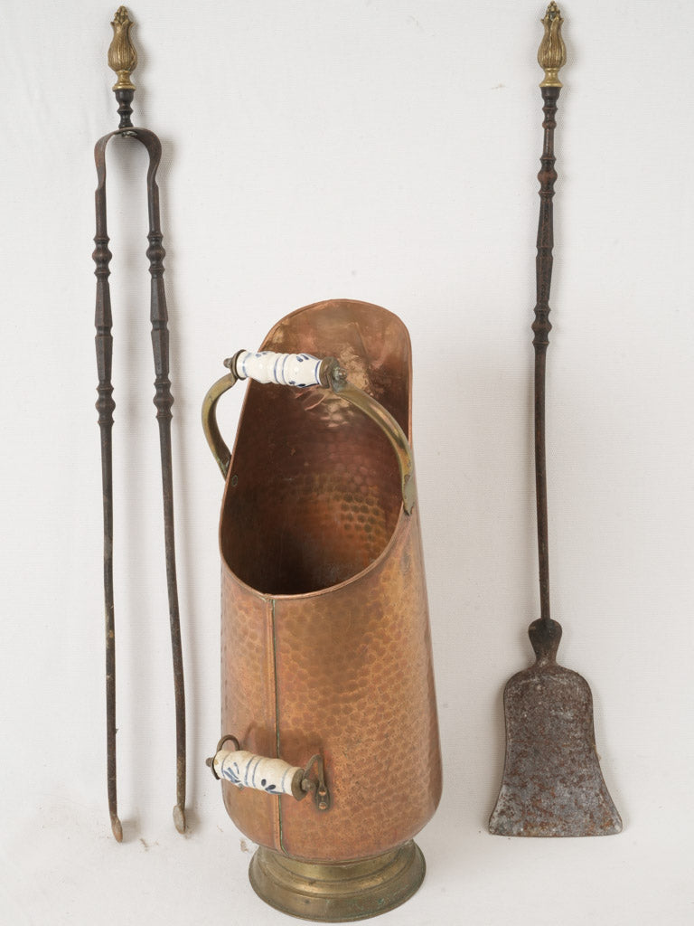 Elegant antique fireplace set