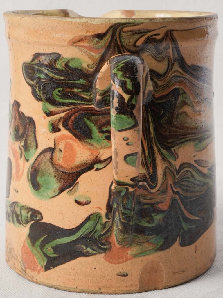 Late 19th Century Savoyard Marbled Jaspe Pitcher w/ Gemstone Tones - 6"