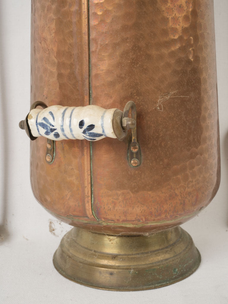Decorative porcelain handles fireplace set