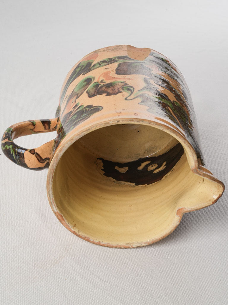 Late 19th Century Savoyard Marbled Jaspe Pitcher w/ Gemstone Tones - 6"
