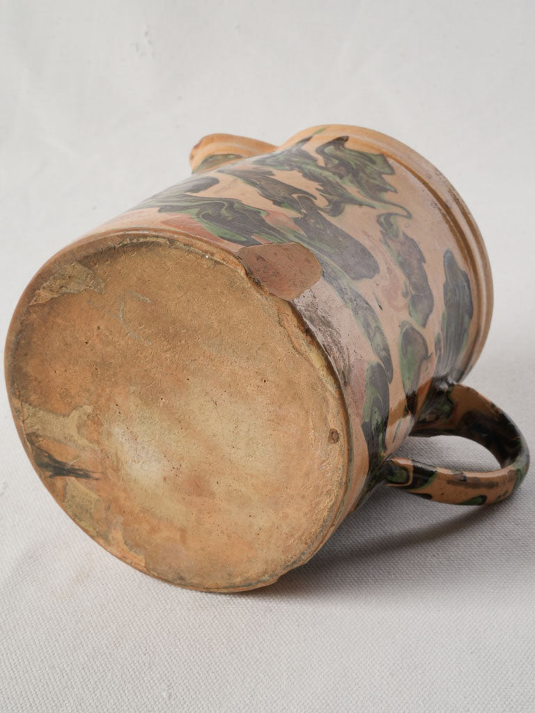 Late 19th Century Savoyard Marbled Jaspe Pitcher w/ Gemstone Tones - 6"