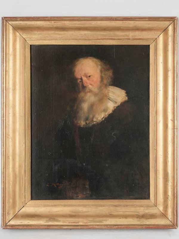 Antique signed Mettling oil portrait
