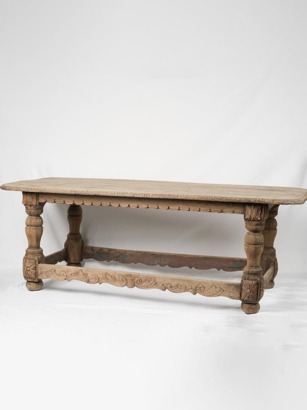 Antique European carved oak dining table