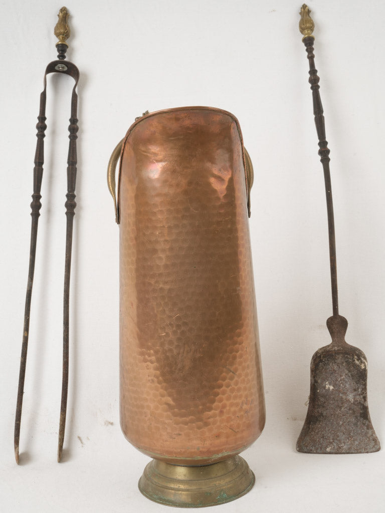 Ornate brass fireplace tools