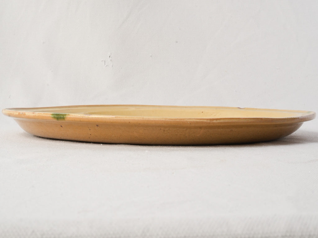 Early 20th Century Glazed Earthenware Platter w/ Floral Medallion From Cliousclat - 13½"