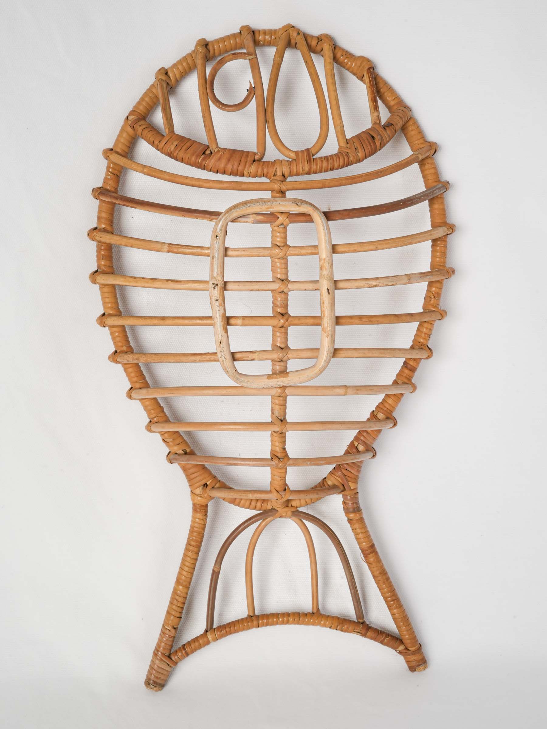 Playful French Mid-Century Fish-Shaped Rattan Basket, 1960s - 20½"