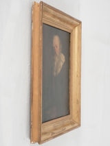 Elegant aged wood-canvas portrait
