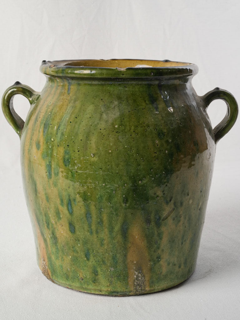 Antique Large Green-Glazed Kitchen Storage Jar  - 9¾"