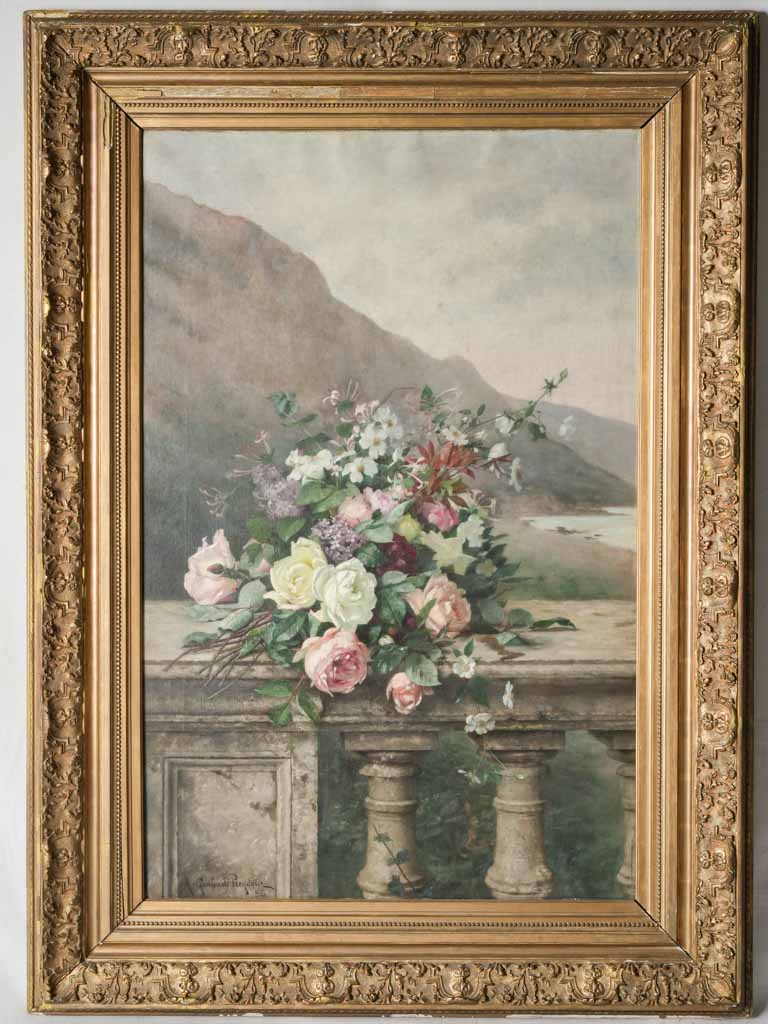 Stunning vintage oil painting landscape  