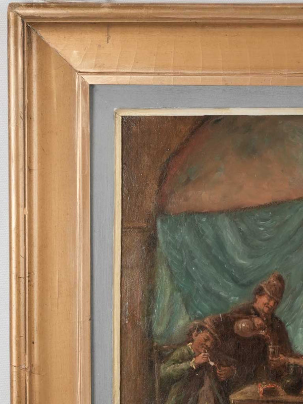 Vintage unrestored figurative artwork scene