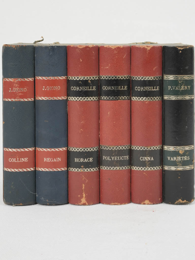 Classic Antique Faux Book Set - Giono, Corneille, & Valéry