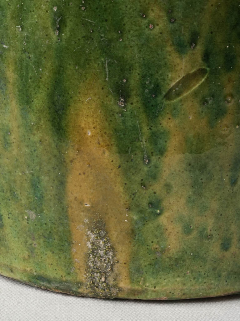 Antique Large Green-Glazed Kitchen Storage Jar  - 9¾"