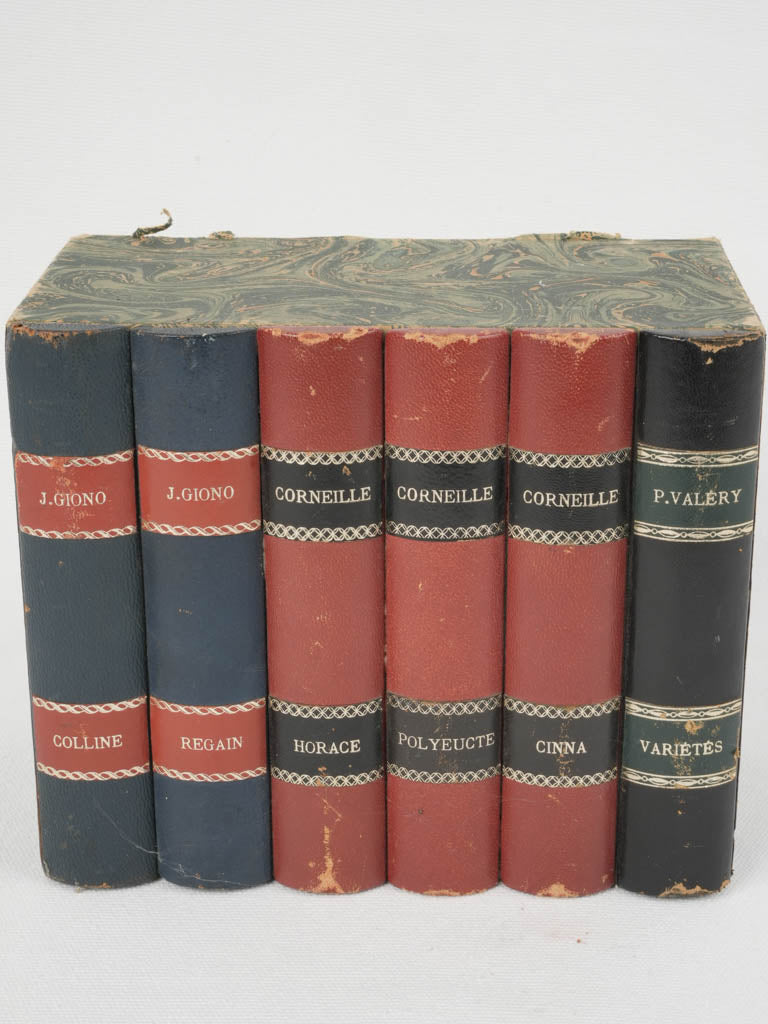 Elegant Retro Faux Library Books - Giono, Corneille, & Valéry