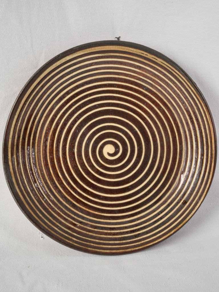 Early 20th-Century Savoyard Platter w/ Graphic Spiral Decoration - 10¼"