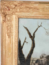 19th century painting of a shepherdess s w. goats, cows & donkey - Louis Robbe (1806-1897)- 20½ x 23¾"
