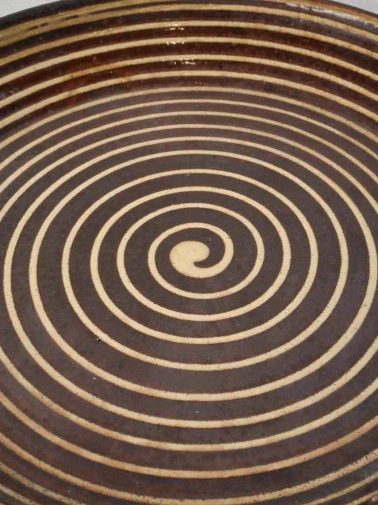 Early 20th-Century Savoyard Platter w/ Graphic Spiral Decoration - 10¼"
