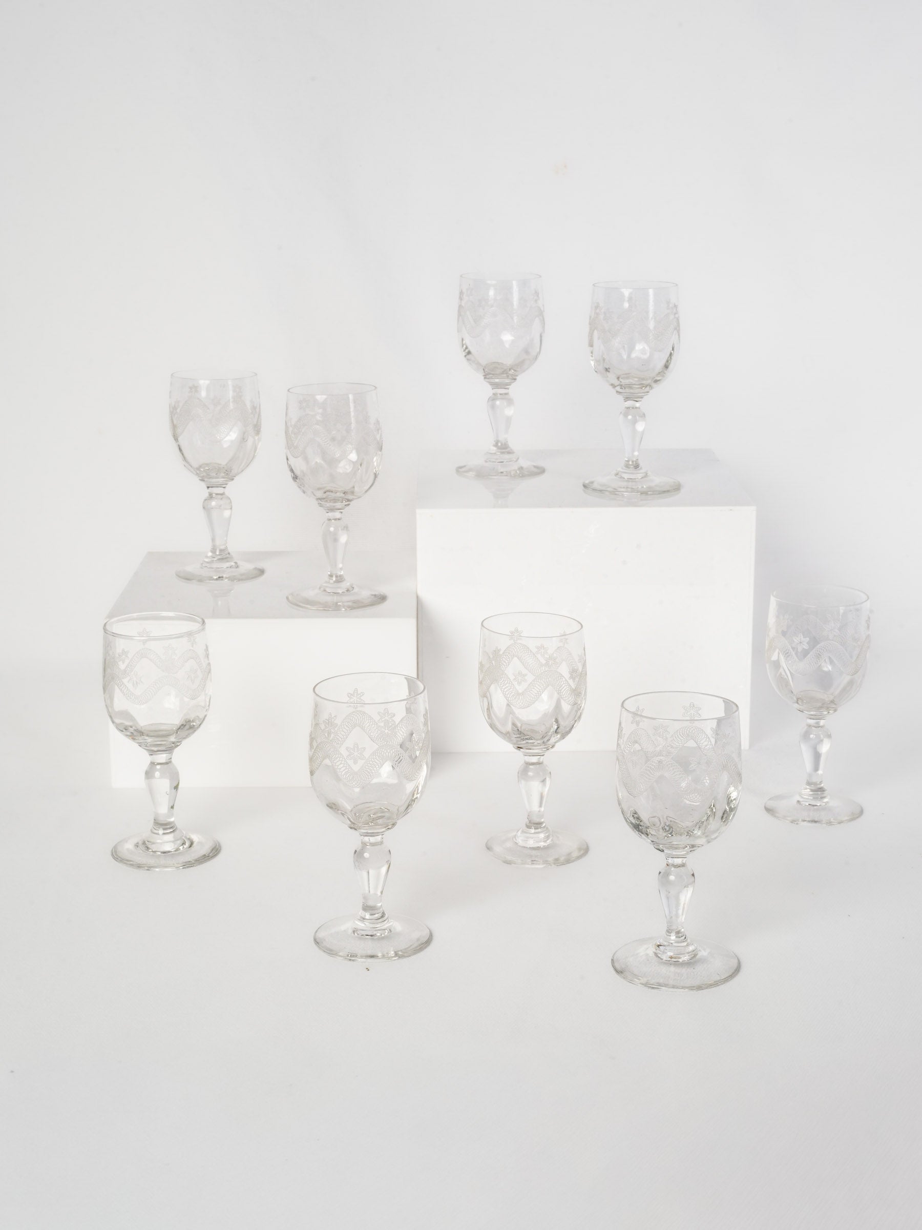 Vintage French liqueur glass set  