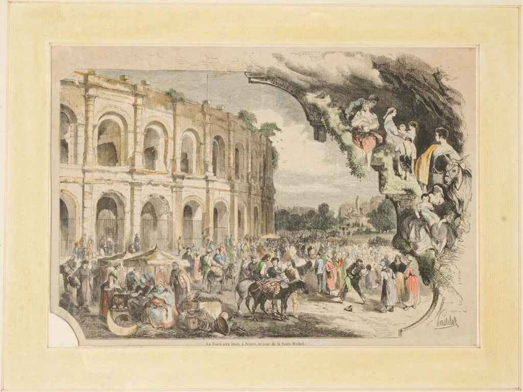 Antique Narrative Rich Engraving 