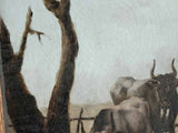 19th century painting of a shepherdess s w. goats, cows & donkey - Louis Robbe (1806-1897)- 20½ x 23¾"