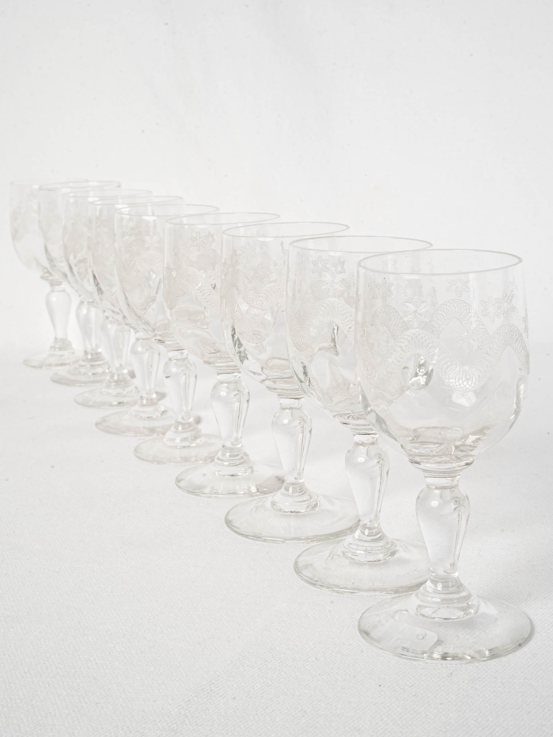Antique hand-blown glass cups  
