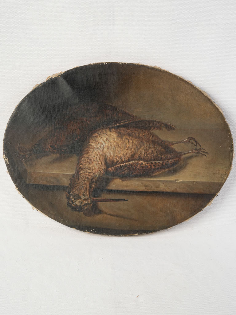 Antique earthy oval painting