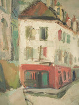 Paris streetscape in Montmartre w/ Sacre Coeur 1959 - 26½" x 30"