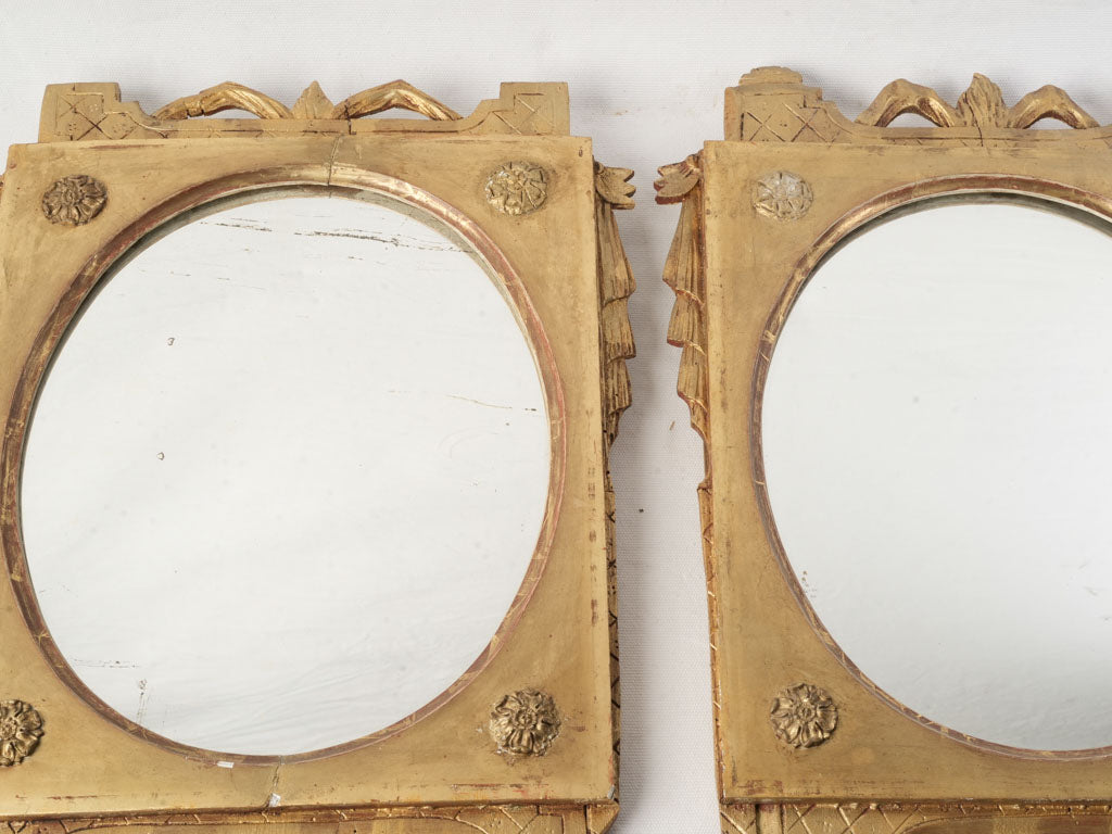Classic lattice-pattern gilt mirrors  