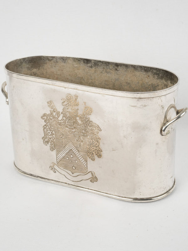 Antique French silver-plated wine cooler