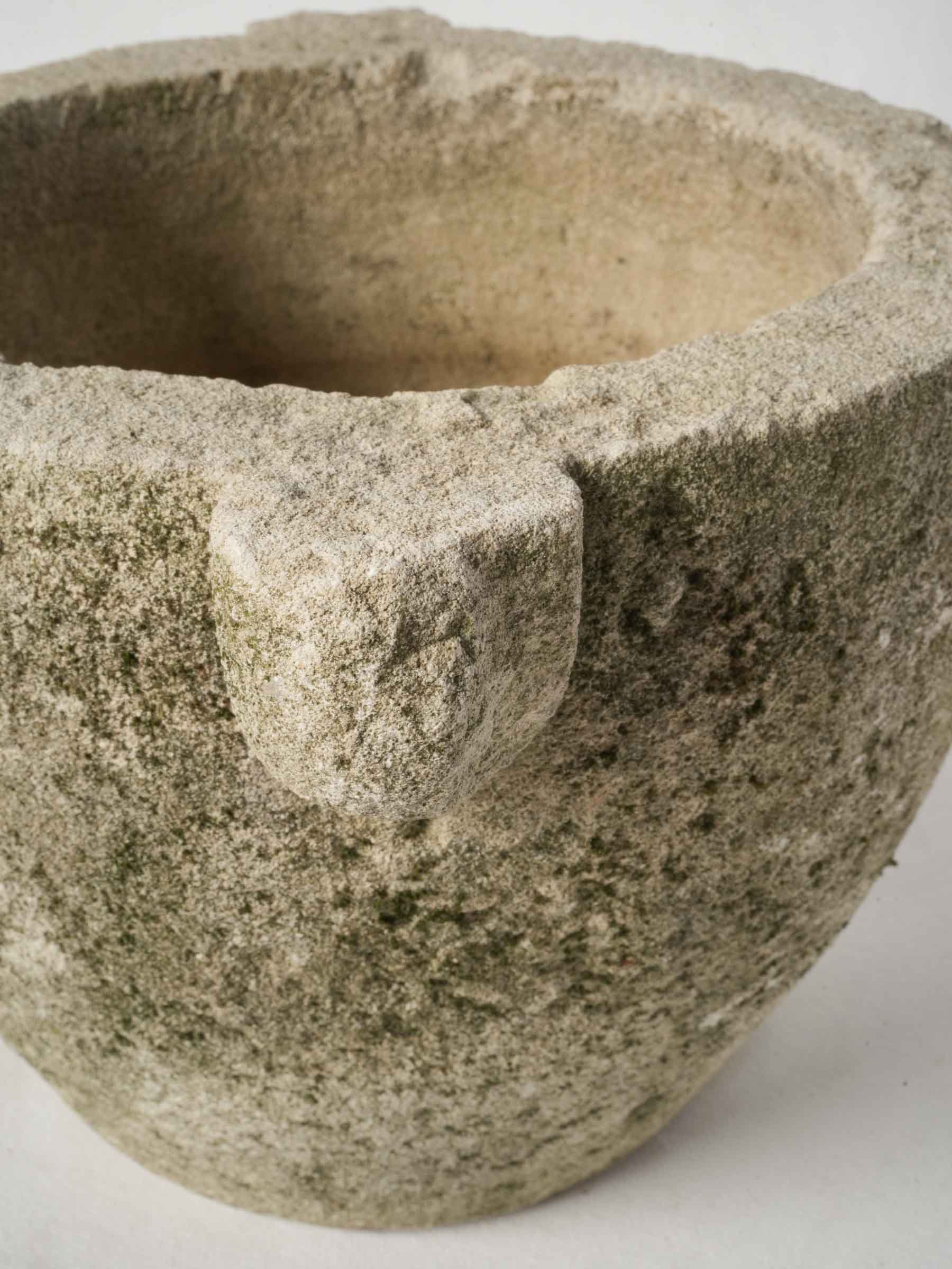Historic moss-tinged mortar  