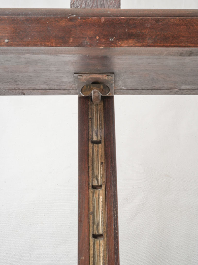 Patina-finished antique wooden easel  