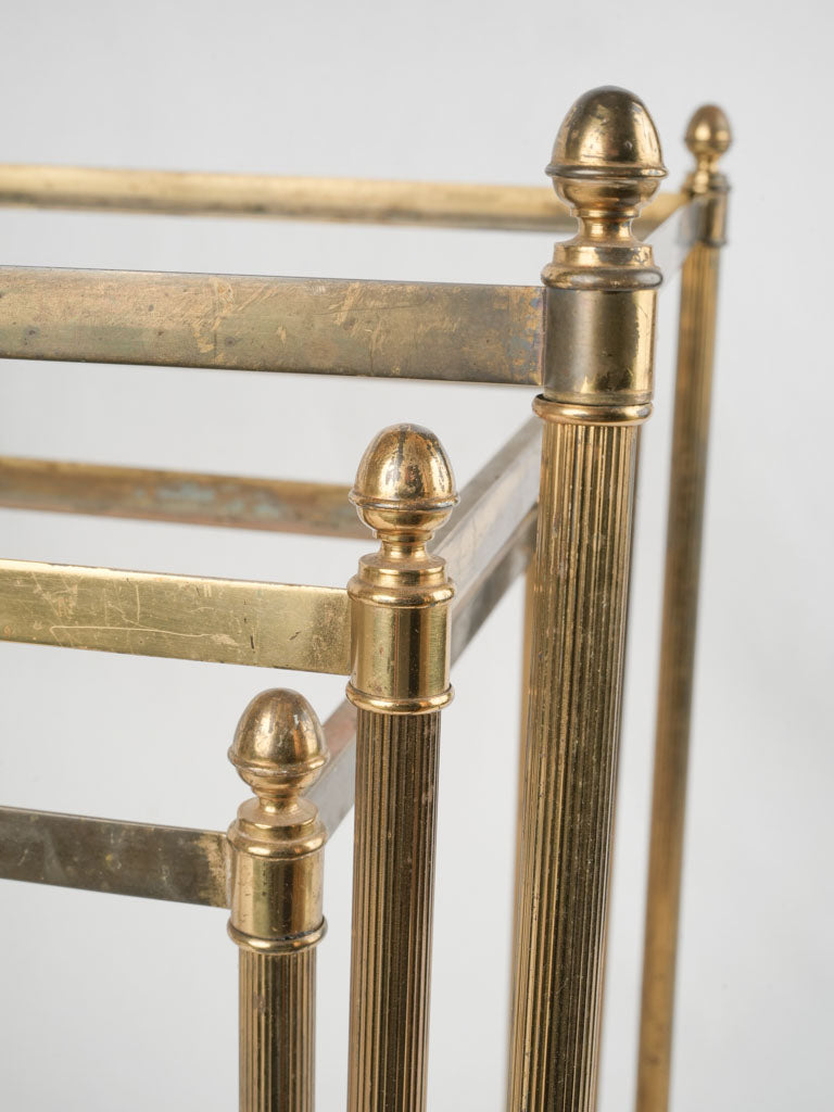 Delicate wheeled vintage brass tables