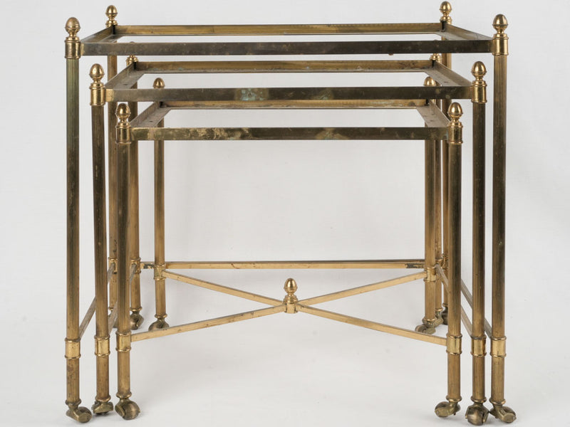 Mid-century brass nesting tables from France
