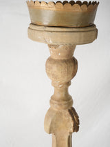 Vintage beige white painted candlestick
