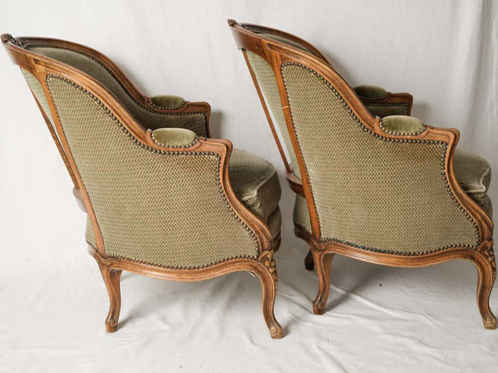 Delicately Patinated Wooden Armchairs  