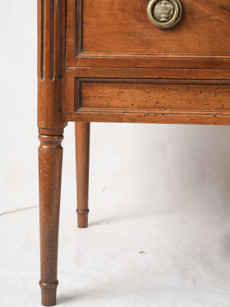 Vintage fluted-legged wooden commode