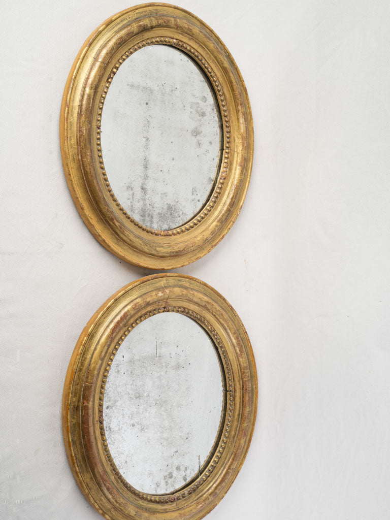 Vintage oval wood mirrors  