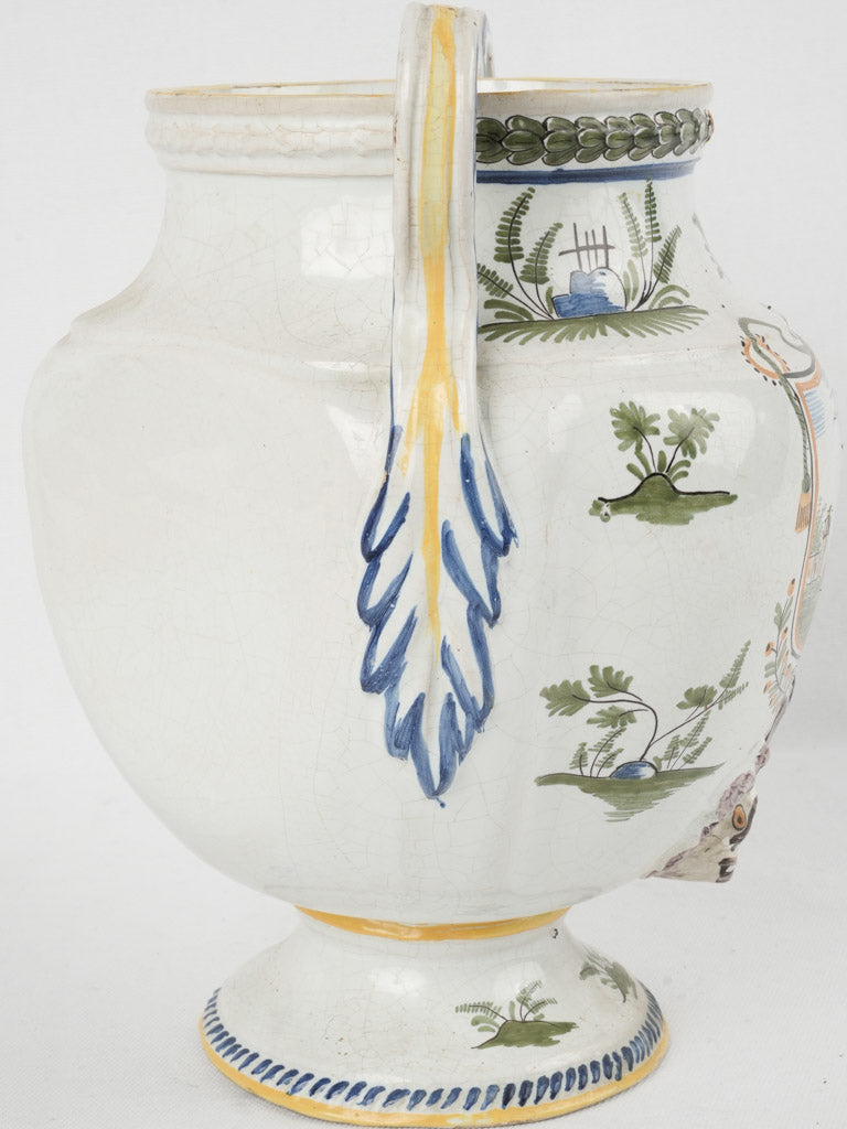 Blue glazed French earthenware decorative jar